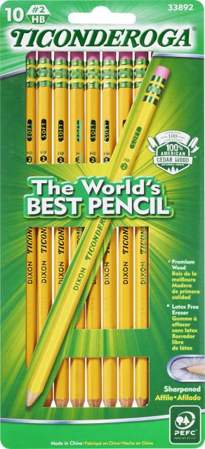 PENCIL 10 CT TICONDEROGA PRESHRP